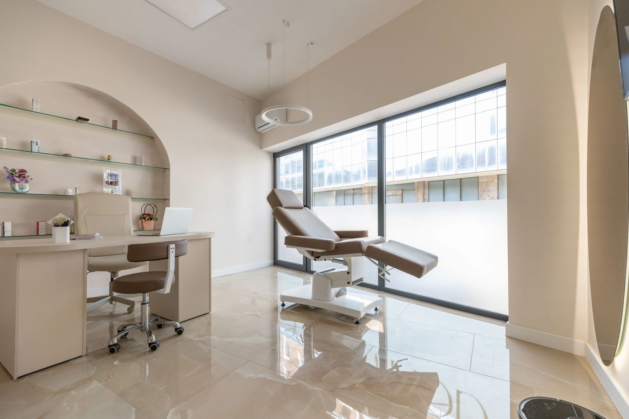 minimalist beauty clinic beige interior